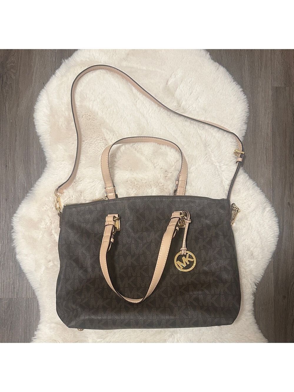 Michael Kors Dark Brown and Tan Tote